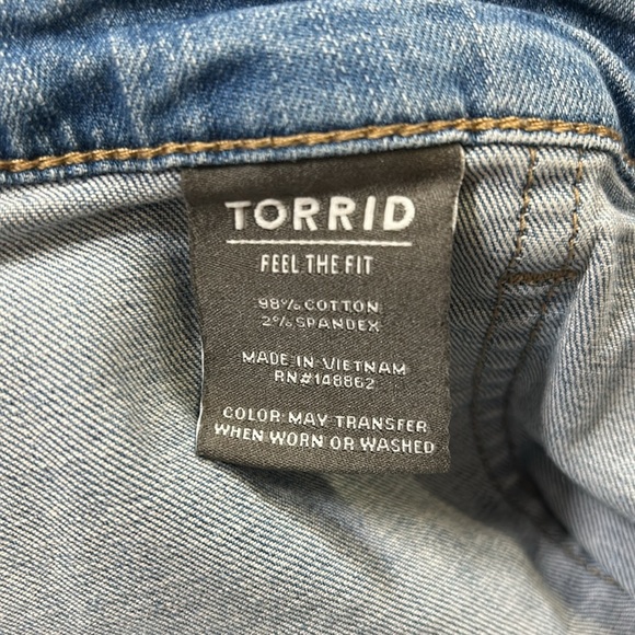 Torrid Women’s Crop Wide Leg Vintage Stretch High-Rise Light Wash Denim Jeans 24 - Picture 7 of 7